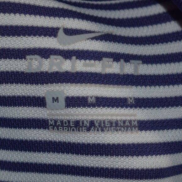 NIKE GOLF DRI-FIT Men's Sz M Purple Striped Polo Shirt - Picture 2 of 7